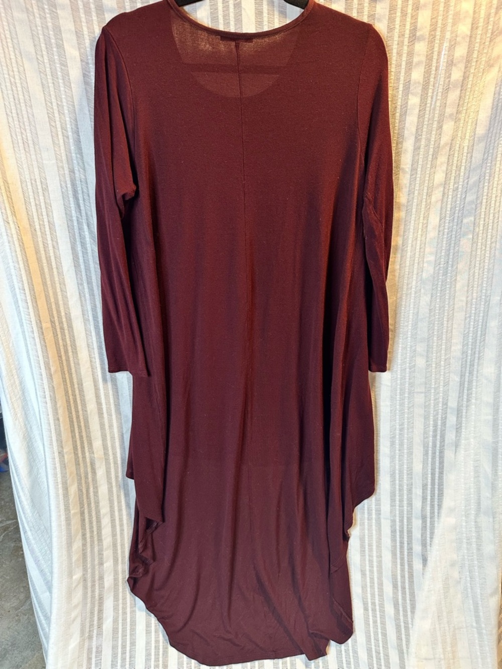 Zara Long Sleeve Swing Dress in Burgundy
